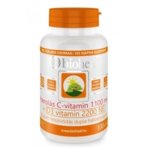 Acerolás C-vitamin 1100 mg + D3-vitamin 2200 NE Tabletta (105db) Bioheal