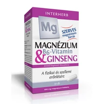 Interherb Magnézium tabletta 250mg &amp; B6-vitamin &amp; Ginseng 30db