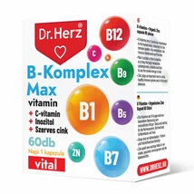 Dr. Herz B-Komplex Max kapszula 60 db - az idegrendszer kiegyensúlyozott működéséért Dr. Herz B-Komplex Max kapszula 60 db - az idegrendszer kiegyensúlyozott működéséért