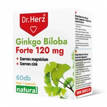 Dr. Herz GINKGO BILOBA FORTE 120 mg + magnézium + cink kapszula 60db Dr. Herz GINKGO BILOBA FORTE 120 mg + magnézium + cink kapszula 60db
