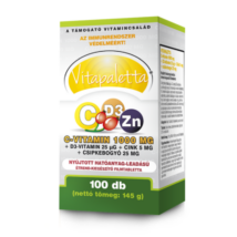 VITAPALETTA C-vitamin 1000 mg + D3 + Cink + csipkebogyó retard filmtabletta 100db