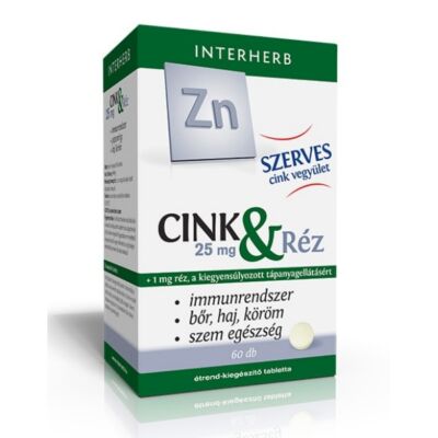 Interherb SZERVES Cink 25 mg &amp; Réz tabletta 60db