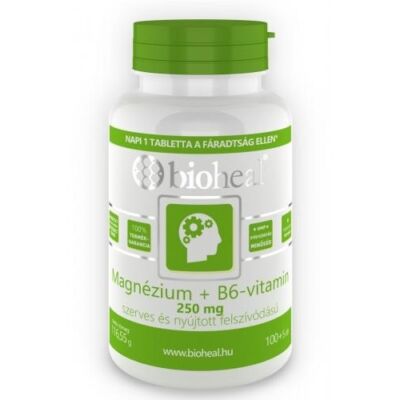 Magnézium + B6-vitamin szerves nyújtott felszívódású tabletta (105db) Bioheal