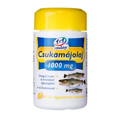 Csukamájolaj 1000 mg lágyzselatin kapszula 60db