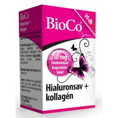 BioCo Hialuronsav + kollagén kapszula 30db