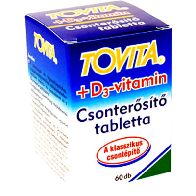 TOVITA +D3-vitamin csonterősítő tabletta 60db