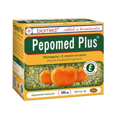 Pepomed Plus tökmagolaj+E-vitamin  kapszula 100db Biomed - férfiaknak prosztatagondokra