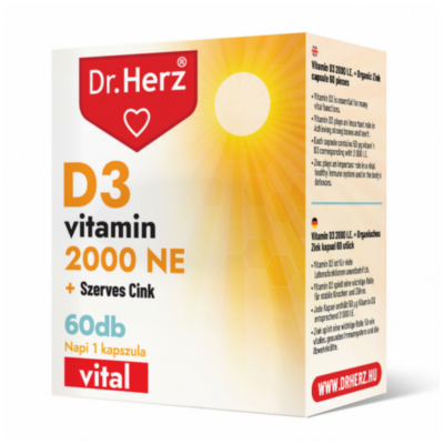 Dr. Herz D3-vitamin 2000 NE + szerves cink kapszula 60 db