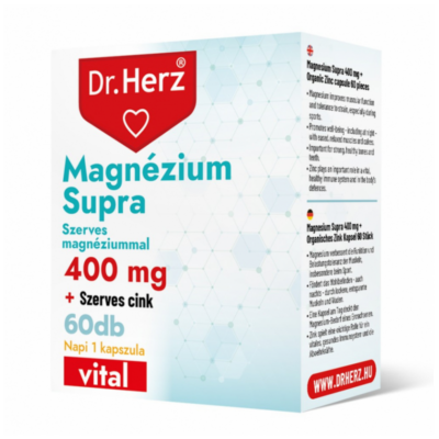Dr. Herz Magnézium supra 400 mg + szerves cink kapszula 60 db