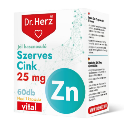 Dr. Herz Szerves Cink kapszula 60db - immunrendszer, haj, bőr, köröm