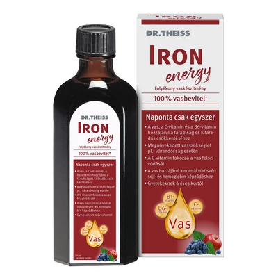 Dr. Theiss IRON energy vasszirup 250 ml - Finom, gyümölcs íz, ráadásul nincs székrekedés!