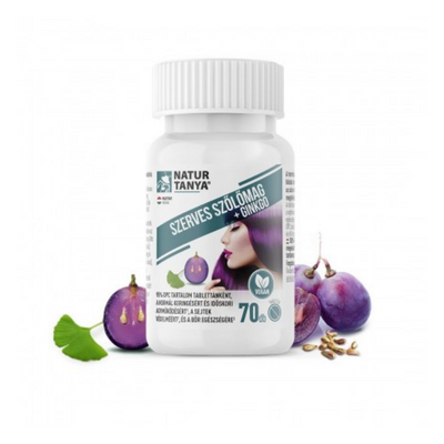Szerves szőlőmag és ginkgo biloba tabletta 70 db Naturtanya