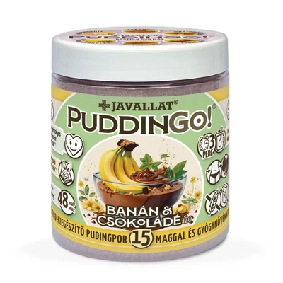 PuddinGo!® BANÁN és CSOKOLÁDÉ ízű instant pudingpor 300g